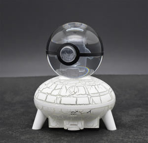 Bola de cristal grabada en 3D, luz nocturna con imagen de dibujos animados para Navidad <span class=keywords><strong>Pika</strong></span> Kawaii, bola de cristal japonesa de dibujos animados - Product Image 6