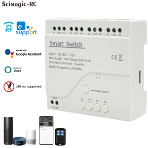 4CH 7-32V Ewelink Smart Wifi <span class=keywords><strong>Motor</strong></span> Switch Module 2 canales Inching Relay RF 433 Radio Control remoto receptor - Product Image 1