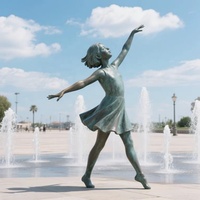 Escultura DE BRONCE al aire libre personalizada de tamaño real, estatua de chicas bailando a la venta