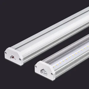 يوميات ETL DLC TUV SAA T5 مصابيح طولية مزودة بإضاءة ليد تركيبات 4Ft 8ft 30W 60W عكس الضوء T5 Led المتكاملة مزدوجة أنبوب أضواء