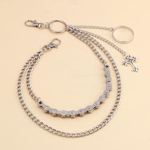 <b>Cross</b> Double Layer Trouser <b>Chain</b> Tibetan Silver Punk Waist <b>Chain</b> For Men Daily Wear - Product Image 2