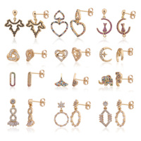 Grossiste Bijoux Por Mayor Plaqué Or 18K Boucles d'Oreilles Pendante Femme Créoles Zircon Fin Joaillerie Or Femme