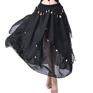 Jupe longue classique en mousseline faite à la main avec paillettes pour la <span class=keywords><strong>danse</strong></span> du ventre indienne, respirante et à taille naturelle - Product Image 2
