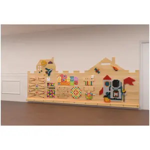 New Design Interactive Wall Panel Educational Wall Play Game For Kindergarten Wooden Activity Indoor Play Equipment For Kids