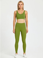 Couleur néon Logo personnalisé Sports chauds ensemble de costumes de sport femmes Fitness entraînement 2 pièces ensemble Gym Yoga vêtements