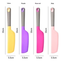 Spatule en silicone monobloc, couteau à pain et spatule, grande spatule pour mélanger les salades, la pâtisserie, le beurre, la crème et les gâteaux