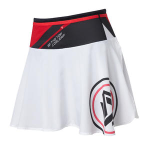 Short de yoga de fitness de sport à séchage rapide élastique pour femmes grand logo imprimé faux deux pièces jupe de sport de course poche contrastée - Product Image 5