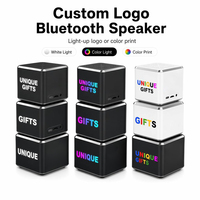 Altavoz Cúbico con Logotipo Personalizado y Luz LED, Mini Altavoz Inalámbrico Portátil para Regalos Corporativos