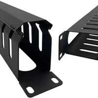 Organizador de Cables de Red de Acero de 1U y 19 Pulgadas con 12 Ranuras y 24 Puertos, para Montaje en Rack, con Cubierta Negra de 1.2 mm RJ45 YNCO