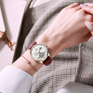 Reloj Mecánico para Mujer Ailang, Tourbillon, Correa de Cuero Genuino de 10 mm, Movimiento Automático, Caja de Aleación, Sin Resistencia al Agua, para Uso Diario - Product Image 2