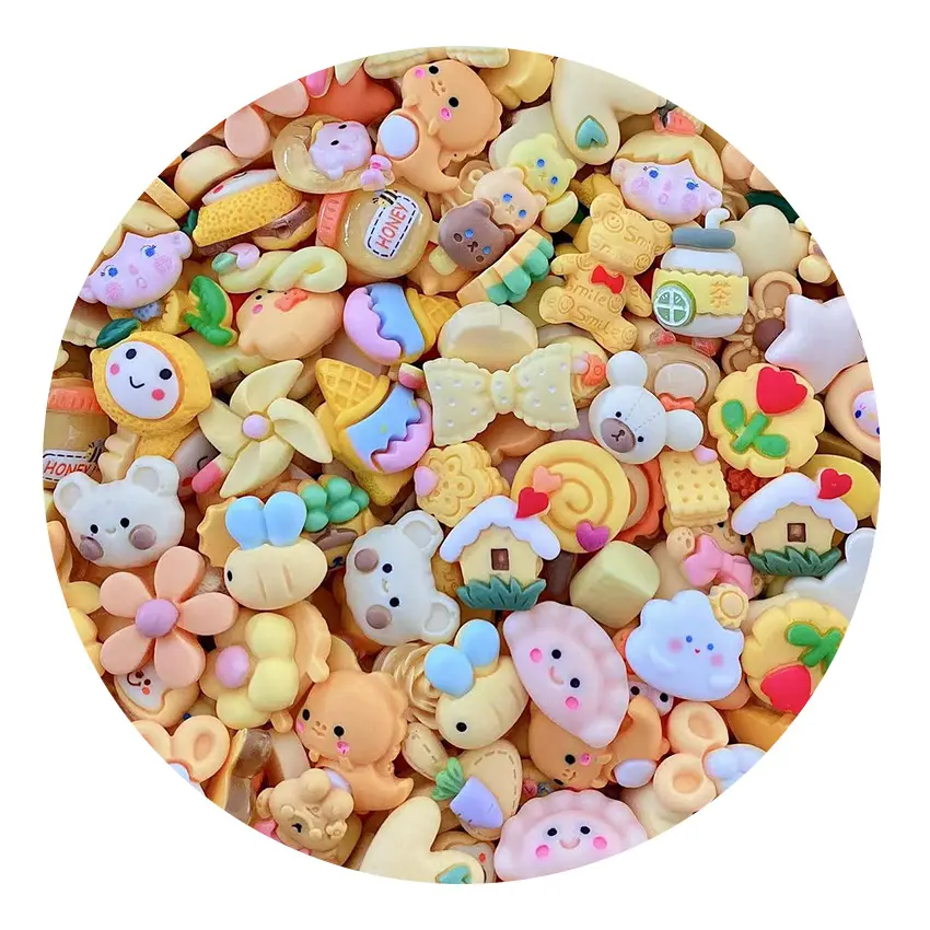 Cute Candy Cartoon Wholesale Kawaii Resin Flatback Cabochon Charms For Jewelry Making DIY Hair Pin Phone Case Slime Craft Toys