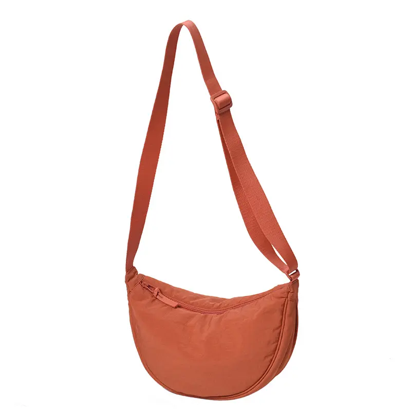 Nylon-Halbmond-Tasche für Damen Herren Crossbody-Tasche Hobo Schlinge Mondschatten Schultertasche lässig einfarbig Teigtasche