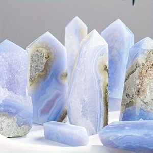 En gros, Pointe de pierre précieuse en vrac en cristal naturel : Agate dentelle bleue, Quartz rocheux, Agate tournebroche, pour l'artisanat et la décoration intérieure - Product Image 3