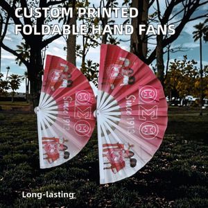 Ventilador Plegable de Mano de Plástico y Nailon Personalizado al por Mayor para Publicidad, Bodas y Manualidades - Product Image 3