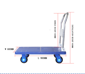 Super diam dilipat mendorong 400kg kapasitas berat biru plastik Platform 900*600mm keranjang <span class=keywords><strong>Dolly</strong></span> - Product Image 2