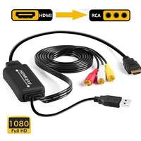 HDMI AV 3RCA CVBs RCA dönüştürücü kablosu Video ses adaptörü destekler NTSC, PC, dizüstü bilgisayar, HDTV, DVD, VHC VCR