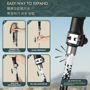 Gậy leo núi gấp gọn KingGear 1 chiếc, siêu nhẹ, gậy đi bộ gấp bằng nhôm, dành cho nam nữ - Product Image 5