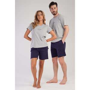 Conjunto de Pantalones Cortos con Bolsillos y Cuello Redondo de 3 Hilos para Mujer, Conjuntos de Camisetas para Hombre - Product Image 3