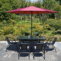 Ensemble table et chaises en métal et verre trempé moderne pour jardin, patio, parc, villa