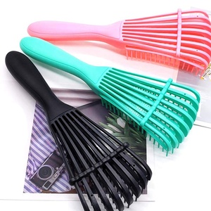 Wholesale Custom Logo Plastic Octopus Eight Rows Hair Detangler Brush For Woman Curly Hair Vent Detangling Hair Brushes
