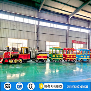 Train touristique électrique sans rail pour enfants, mini-train familial à batterie, 24 places, style rétro, certifié CE, pour centre commercial - Product Image 2