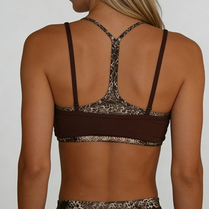 Nuovo Design 2026: Reggiseno Sportivo da Donna con Stampa Leopardata e Effetto Stratificato, Traspirante, in Tessuto Riciclato ad Asciugatura Rapida - Product Image 2