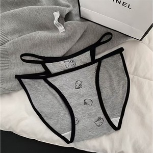 Culottes sexy à fente haute pour femmes, motif chat de dessin animé, style pur et séduisant, culottes en coton, confortables - Product Image 3