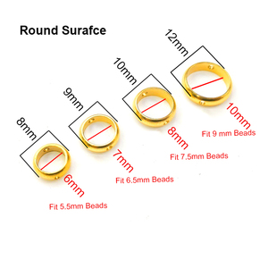 Anello a doppio foro in acciaio inossidabile con placcatura PVD oro 18K e argento, da 8mm, 10mm, 12mm, 14mm, a forma di cerchio rotondo, per montaggio <span class=keywords><strong>perline</strong></span> - Product Image 5
