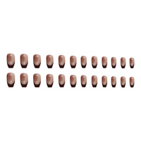 Fabrieksgroothandel Eco-vriendelijke ABS Luxe Diep Rode Franse Gradient Press-on Nagelstickers Lange Ballet Vierkante Glansrijke Vinger