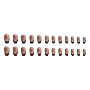 Autocollants pour <span class=keywords><strong>ongles</strong></span> en ABS écologique, de luxe, rouge profond, dégradé français, pour manucure longue, forme ballerine et carrée, brillants, vente en gros d'usine - Product Image 3