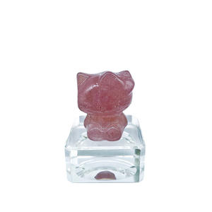 Cute Hello Kitty <span class=keywords><strong>Cat</strong></span> Crystal Carving Semi <span class=keywords><strong>Precious</strong></span> Gemstone Crystal Crafts intagliato a mano KT <span class=keywords><strong>Cat</strong></span> per la decorazione - Product Image 5