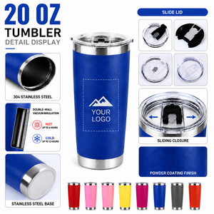 20oz Travel Tumbler Custom Logo Stainless Steel Vacuum Cup With Multiple Colors For Promotional Gifts Corporate Events Wholesale - Product Image 2