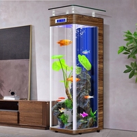 Aquarium avec pompes à eau, aquarium vertical en verre ultra-blanc de luxe, petit ou moyen, pour salon