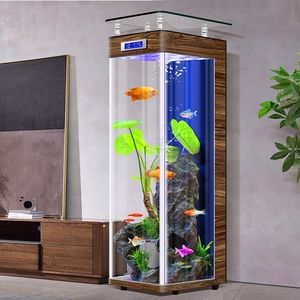 Aquário Vertical de Vidro Ultra-branco Luxuoso e Durável Tanque de Peixes de Alta Qualidade Pequeno e Médio para Salas de Estar e Banheiros - Product Image 4