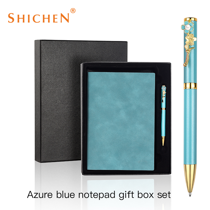 Set di penne per taccuino blu