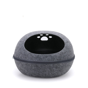 Cama para Gatos en Forma de Donut, Túnel Ecológico de Fieltro para Mascotas, Juguete Interactivo y de Entrenamiento para Interiores de Doble Uso con Patrón Sólido para Gatitos - Product Image 2