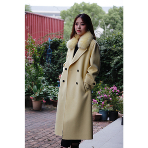 <span class=keywords><strong>Manteau</strong></span> <span class=keywords><strong>oversize</strong></span> pour femme, nouvelle collection automne-hiver, élégant, uni, col à revers, en cachemire et <span class=keywords><strong>laine</strong></span>, avec fourrure de renard - Product Image 3