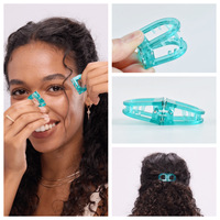 Pince à cheveux magnétique ronde motif écaille de tortue, accessoire capillaire minimaliste, clip sans pli pour coiffure quotidienne