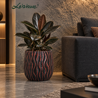 Pot de fleurs en plastique à motif ondulé moderne, jardinière décorative, grands pots en résine pour la décoration de la maison, du balcon, pot de plantes