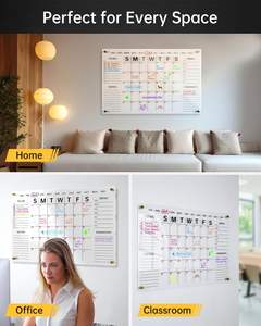 Personnalisé Home Office Standoff Vis Marqueurs <span class=keywords><strong>Clair</strong></span> Année Hebdomadaire Mensuel Planning Tableau Acrylique Calendrier Mural avec Effaçable à Sec - Product Image 6