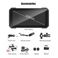 Écran 6,25'' 4K, navigation GPS pour moto, CarPlay sans fil, Android Auto, GPS, moniteur DVR pour moto, TPMS, télécommande, WiFi intégré