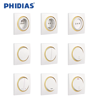 Prise murale électrique en laiton standard européen, 2 broches, mise à la terre russe, 16A/10A, interrupteur EU, prise électrique CE 16A