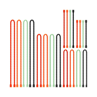 Attaches-câbles en silicone/caoutchouc réutilisables et pliables pour jardin - Attaches-câbles tout usage pour intérieur/extérieur