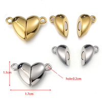 Connecteurs de cœur magnétiques en acier inoxydable pendentifs à breloque en forme de cœur pour colliers de couple de bijoux