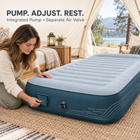 Matelas Gonflable Surélevé avec Pompe Intégrée, Lit d'Invité Gonflable en PVC Floqué pour la Maison et le Camping, Marque Privée