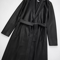 LEDUO Custom Lederjacke Damen Qualität Custom Logo Damen Long Leder Trenchcoat Winter jacke für Damen