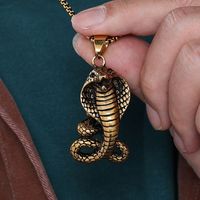 Acier inoxydable Rétro Cobra Python Serpent Collier Déclaration Serpent Bijoux Gothiques Bijoux en Acier Inoxydable