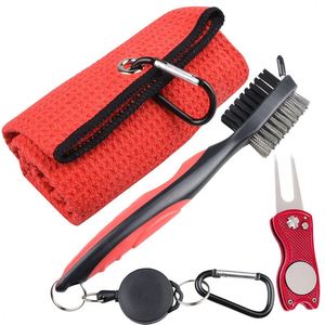 Kit de Accesorios de Alta Calidad: Toalla de Golf de Microfibra Personalizada, Herramienta Plegable para Reparar Hoyos, Cepillo Limpiador de Ranuras de Palos - Product Image 4