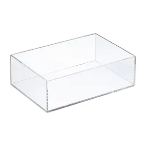 Customized plexiglass planter box clear acrylic tabletop 5 sided flower pot holder box wholesale