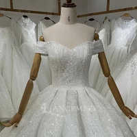 Robe de bal princesse scintillante Robes de mariée Appliques en dentelle Robes de mariée à paillettes Lsbh11